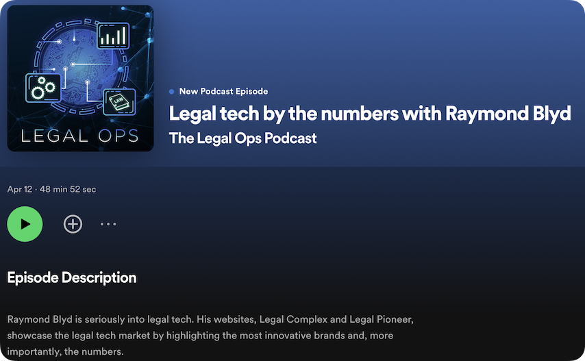 Legal tech by the numbers with Raymond Blyd