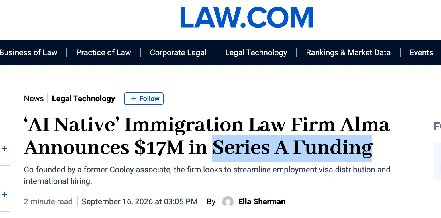 Alma raised $17M series A yesterday...but they also raised $20M series A…