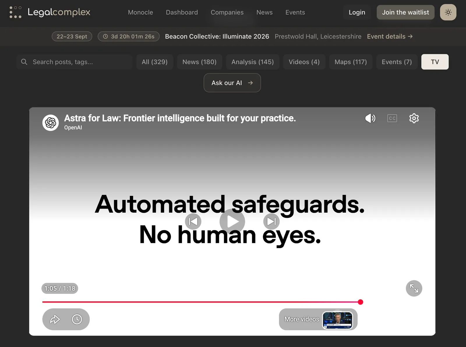 OpenAI Astra for Law: no data retention but prompt injections safeguards…